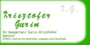 krisztofer gurin business card